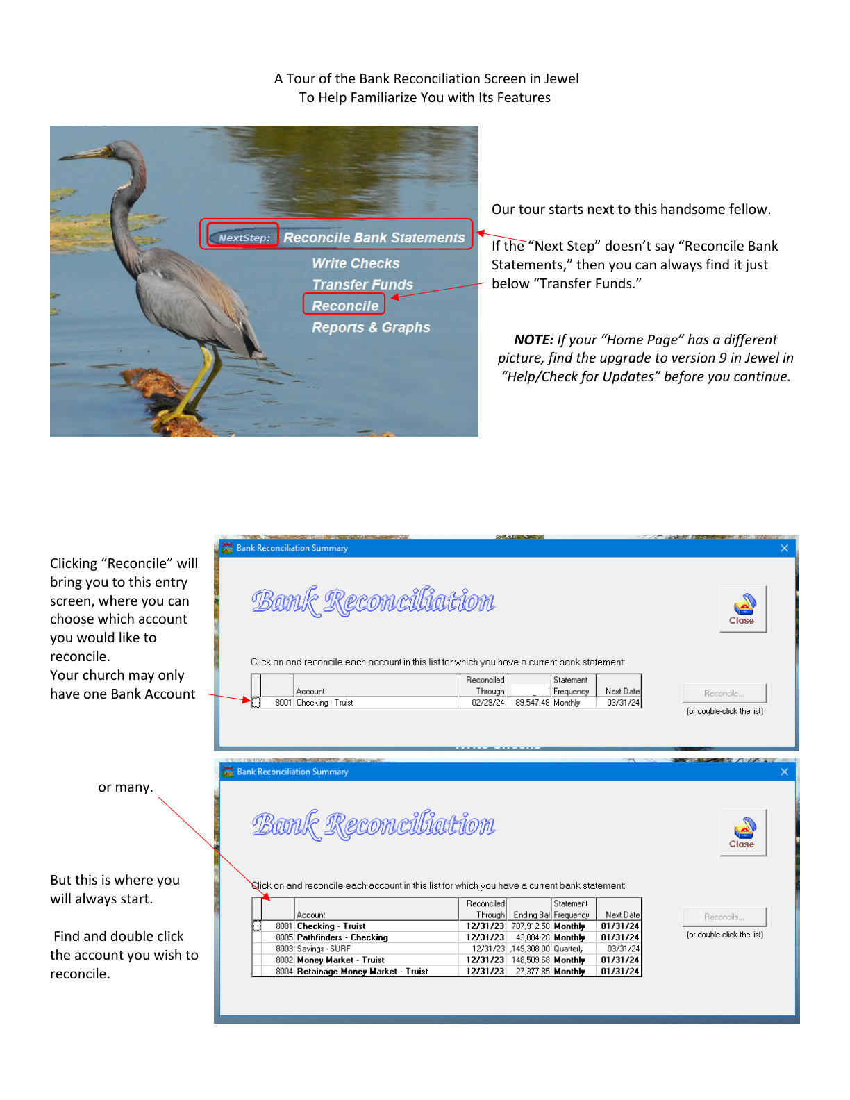 Tour of the Reconcile features in Jewel - page 1