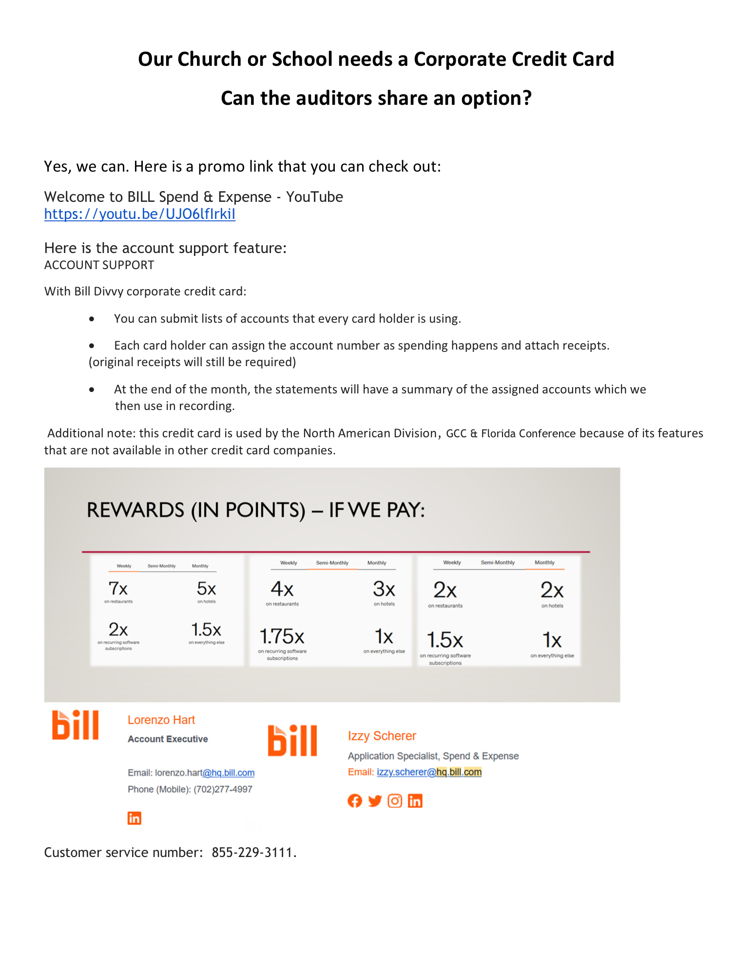 Preview of Credit Card Company Recommended