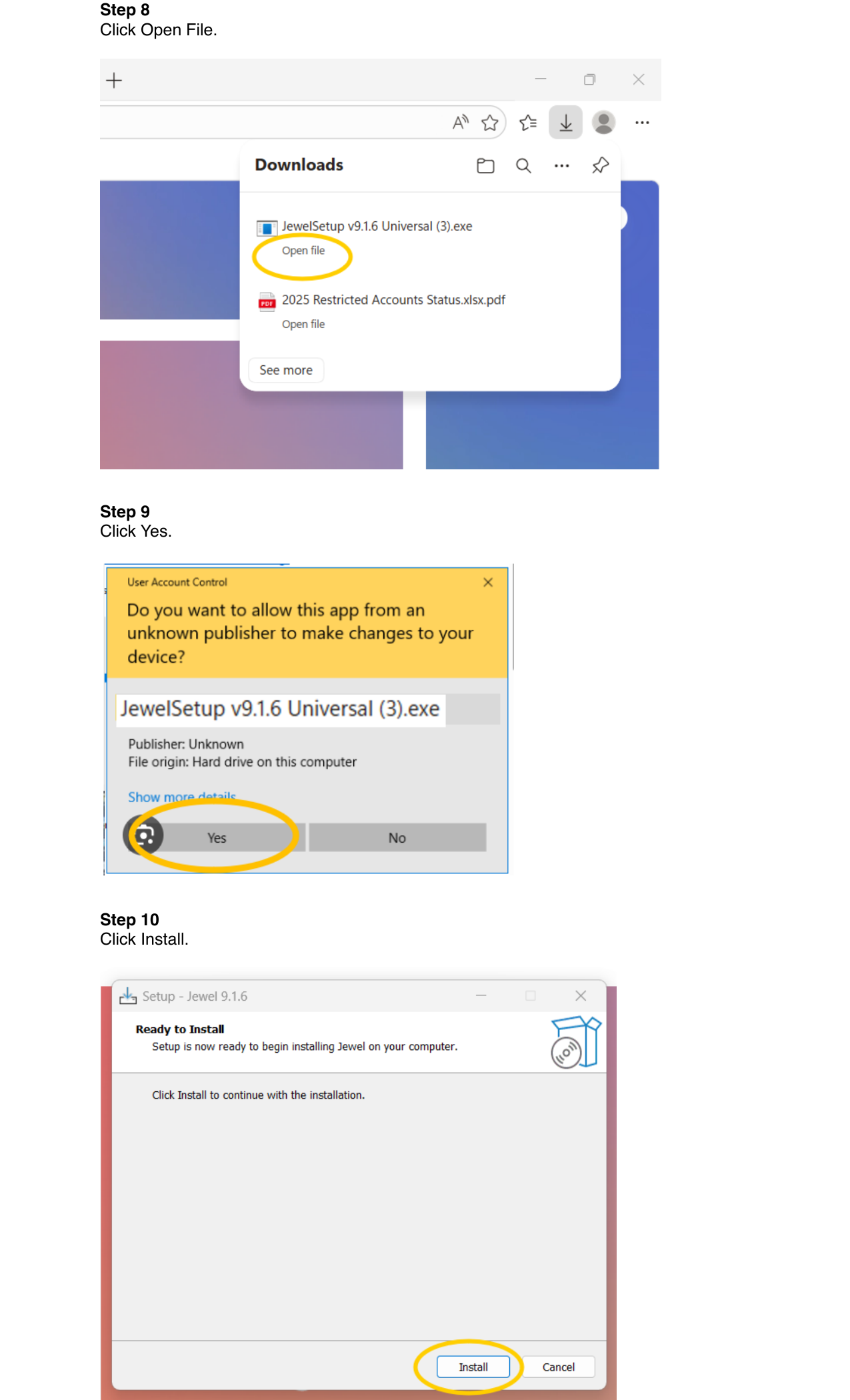 Step-by-step install file download instructions, page 4 of 6